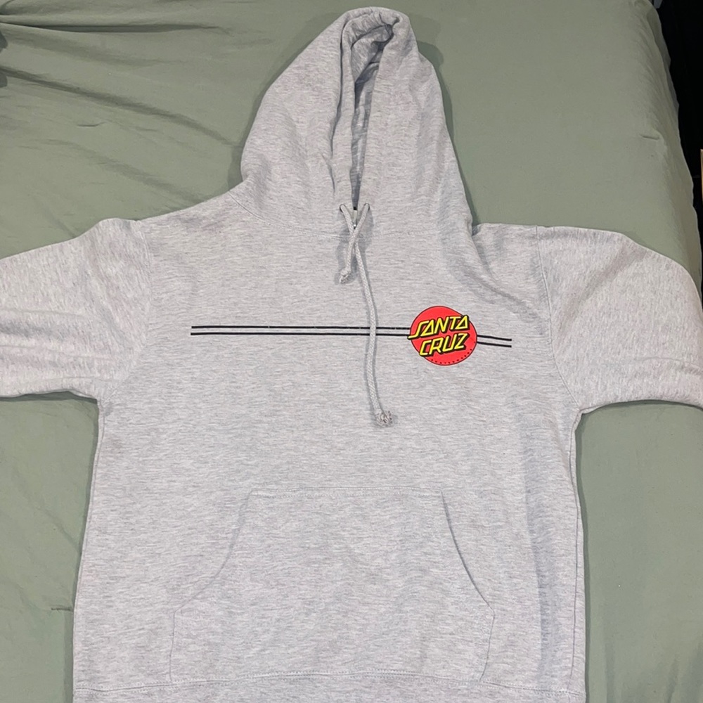 Santa Cruz Grey classic pullover Hoodie with strings